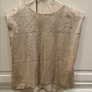 Sequin Embellished Women's Top - Cream